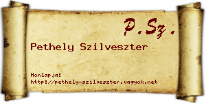 Pethely Szilveszter névjegykártya